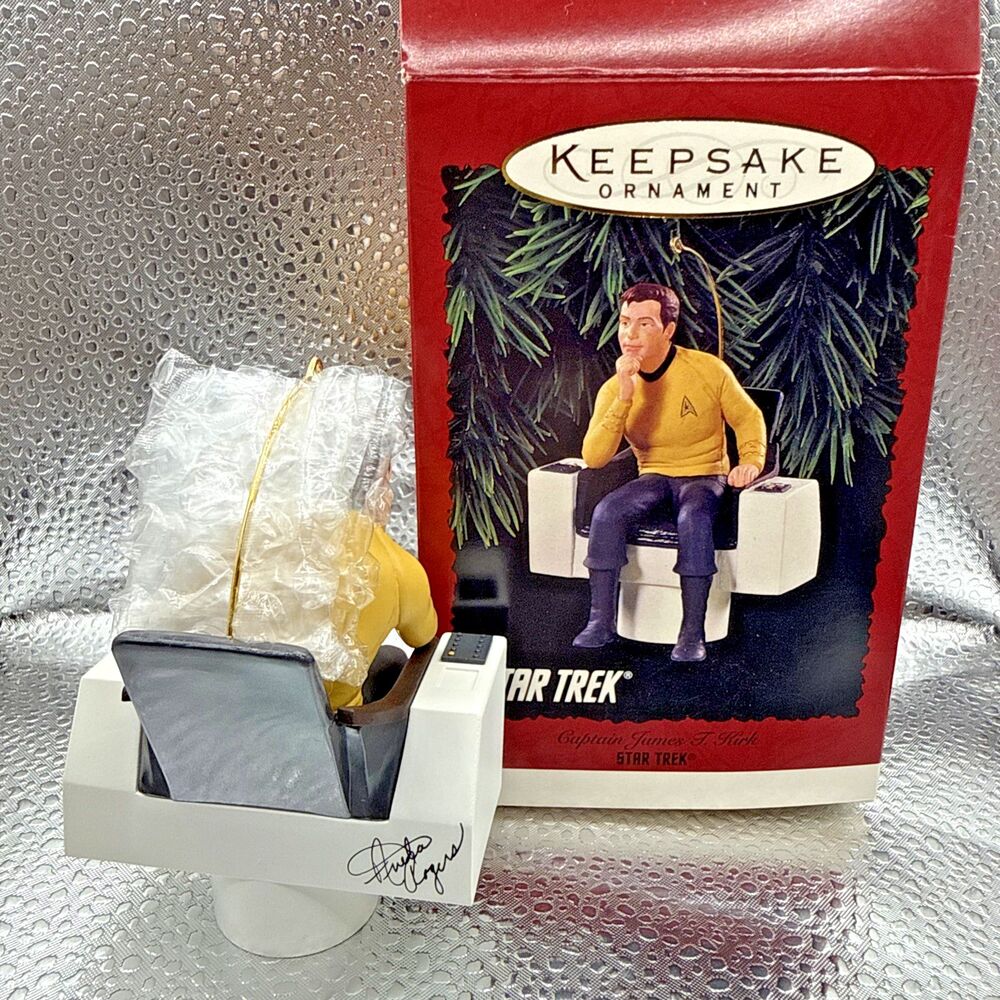 RARE Signed 1995 Star Trek Captain James T. Kirk Hallmark Ornament, Anita Rogers